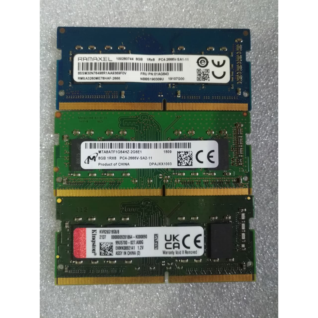 Ram Laptop DDR4 8GB 2666MHZ PC4-2666V Micron Samsung SK Hynix