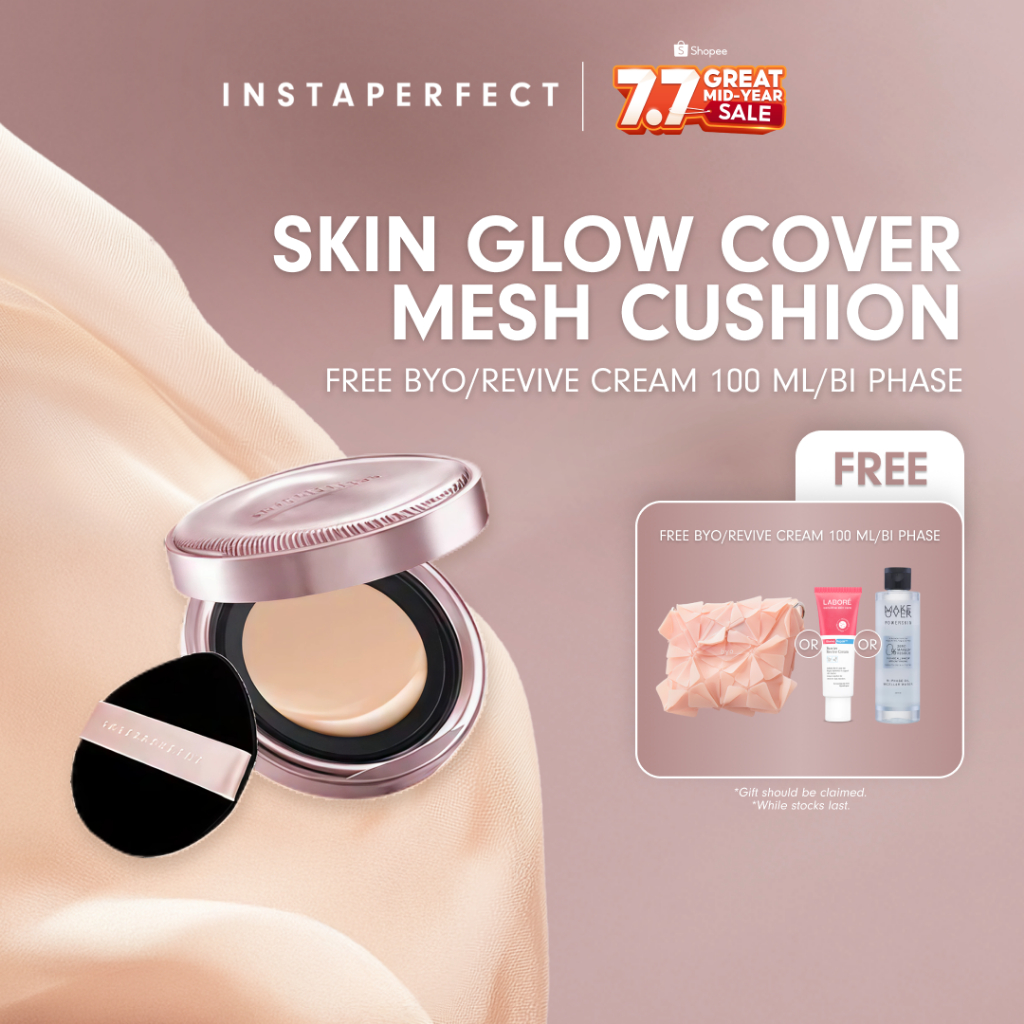Instaperfect Skin Glow Cover Mesh Cushion High Coverage Formula Dilengkapi dengan SPF 50+ / PA++++  