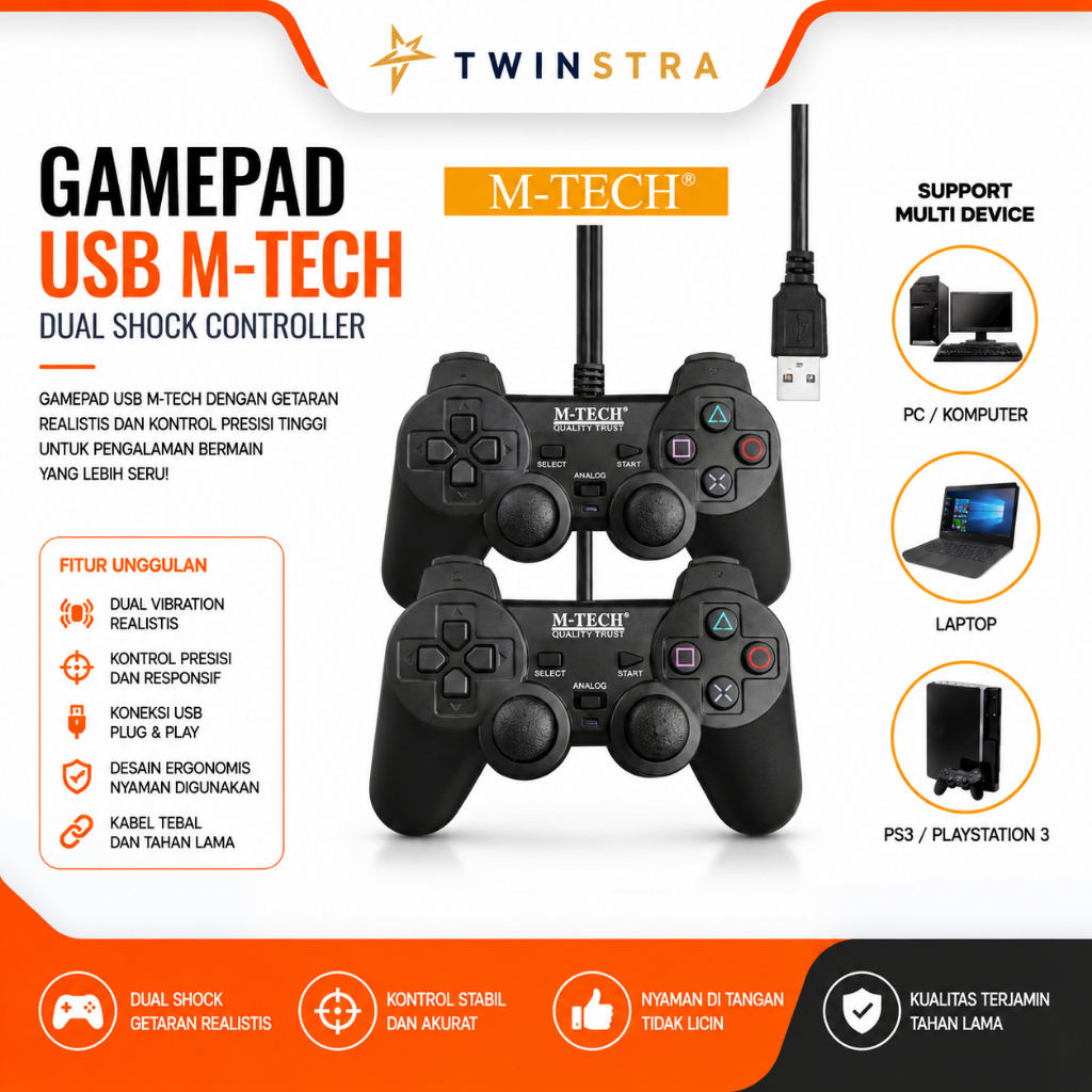 Joystick Double Getar / Gamepad PC / Joystick PC / Gamepad USB