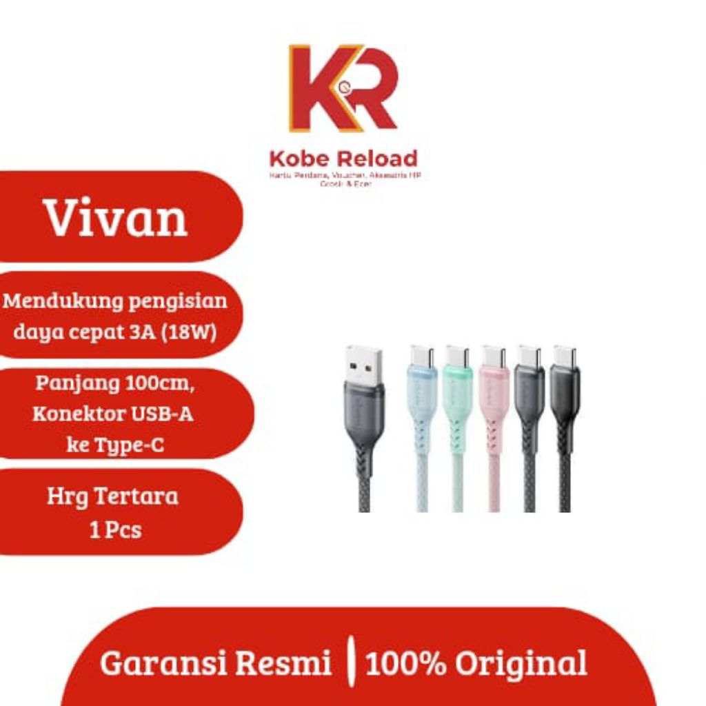 Kabel Type C Vivan VBUSC 3A