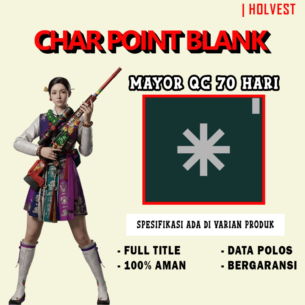 CHAR POINTBLANK / CHAR PB - MAYOR QC 70 HARI FULL TITLE | DATA POLOS | AKUN POINTBLANK | GAME PC