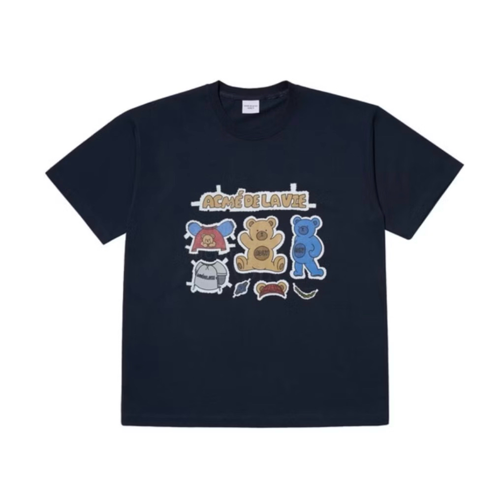 ADLV T-shirt Bear Sticker Navy Blue