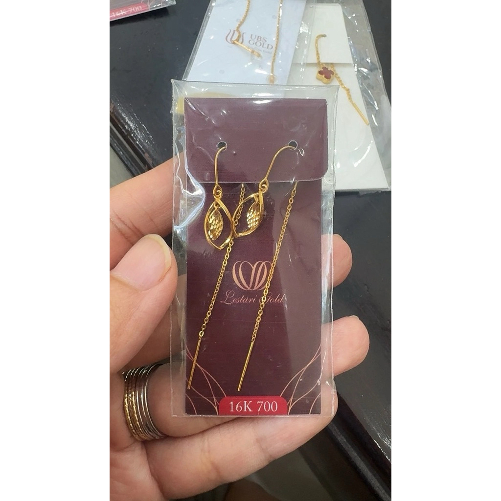Murah Anting Panjang emas asli Elegan anting korea
