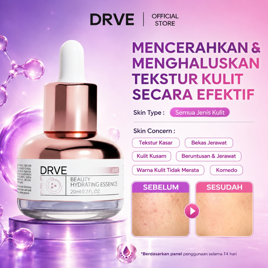 DRVE Beauty Hydrating Essence 20ml Serum Wajah Brightening | Serum Mencerahkan Wajah Glowing dan Put