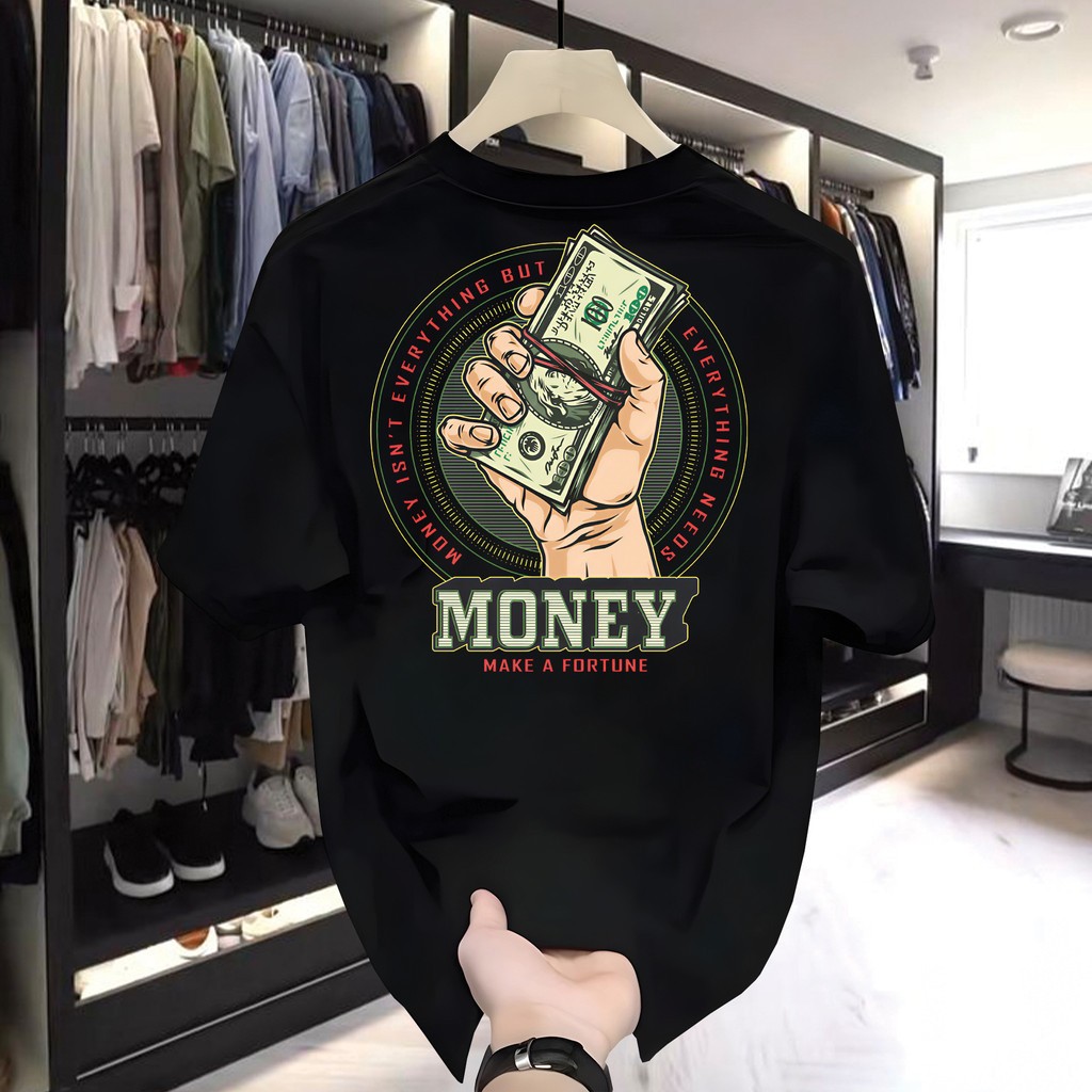 Kaos Pria Distro Bahan 100% Katun Lengan Pendek Gaya Retro Amerika Street Style Lembut Nyaman Motif 