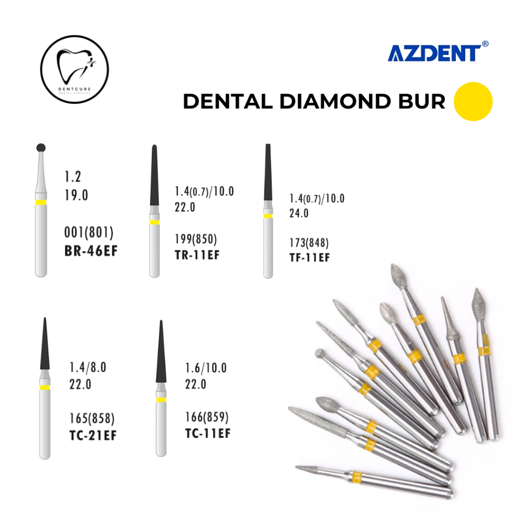 Dental Bur Poles Gigi Pita Kuning Yellow / Pita Merah Finishing Polishing AZDENT