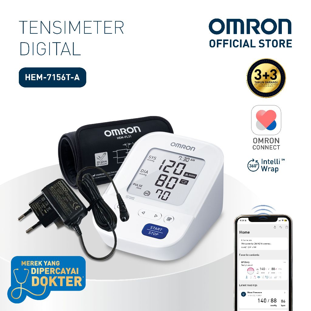 OMRON HEM 7156T-A Tensimeter Digital + Connect Bluetooth