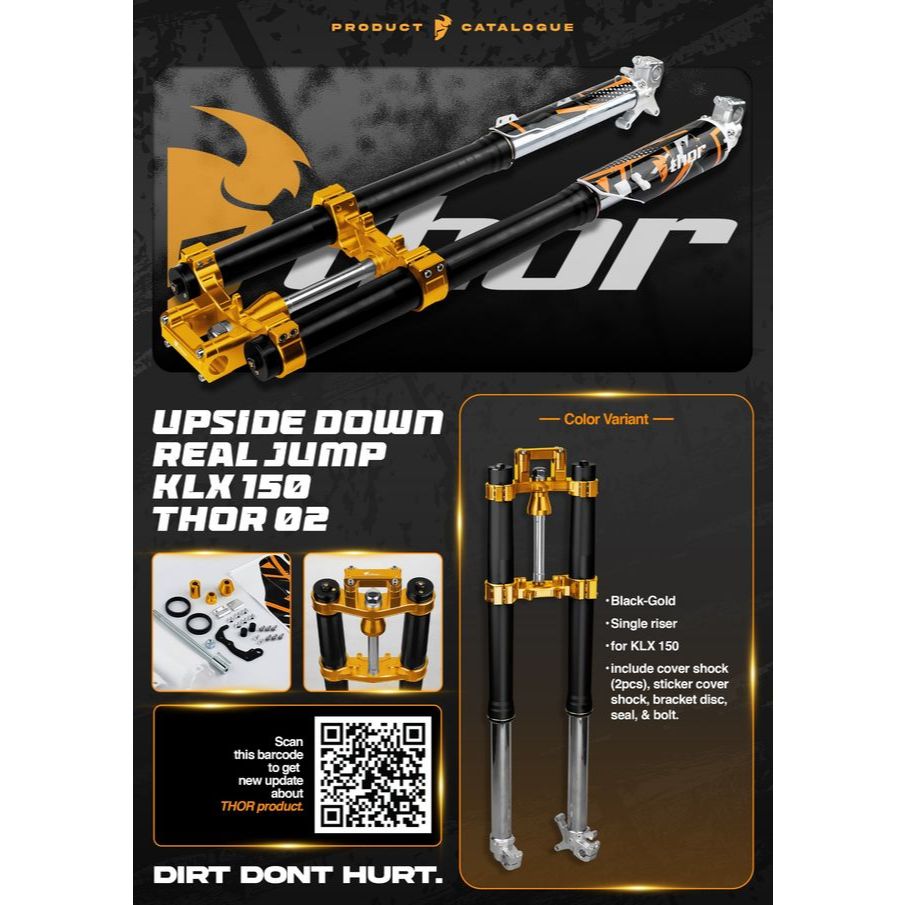 Upside Down Real Jump KLX 150 THOR 02 | Shock Depan USD Full CNC