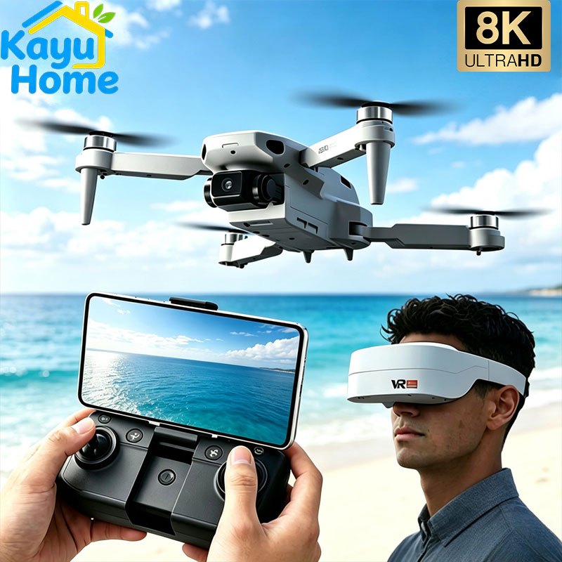 Aeri100 VR Remote Control Drone 5G WIFI RC Dron Quadcopter Hindari Hambatan 8K HD Dual Camera FPV Mi