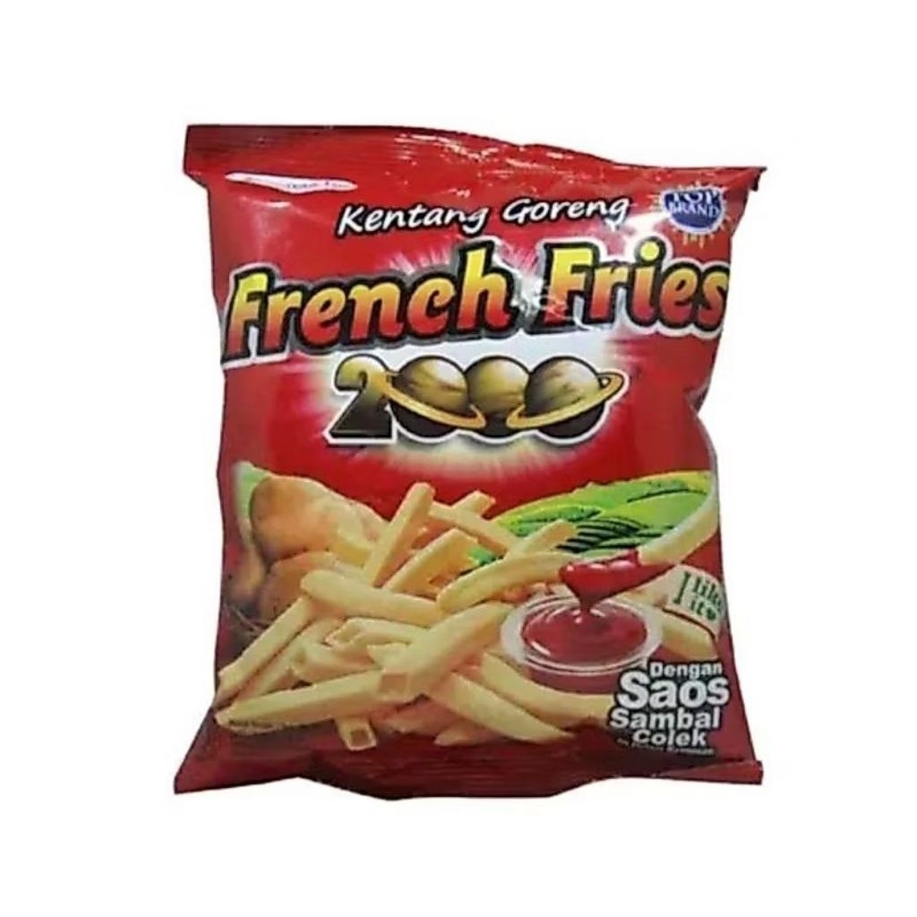 French Fries 2000 Snack Kentang Goreng 138g - Renyah, Gurih, Saus Tomat