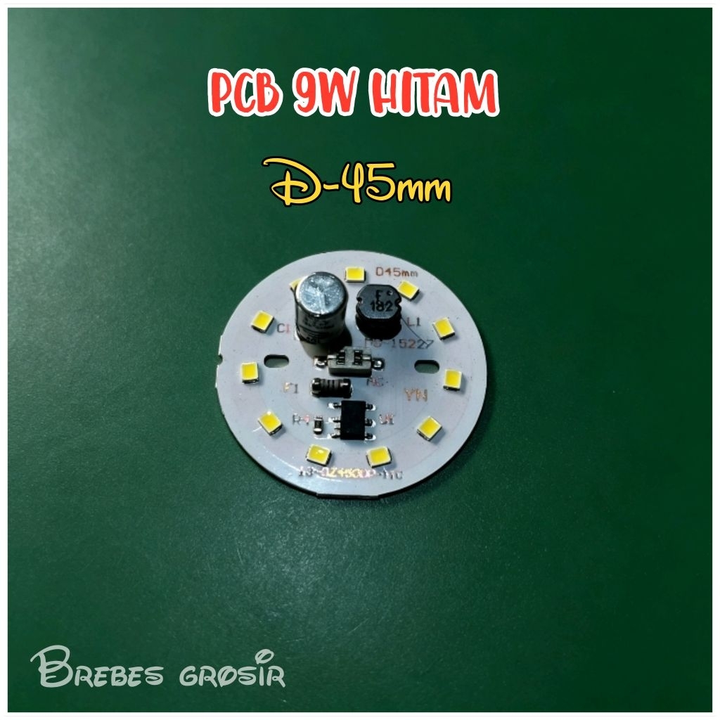PCB LAMPU LED 9W HITAM D-45mm