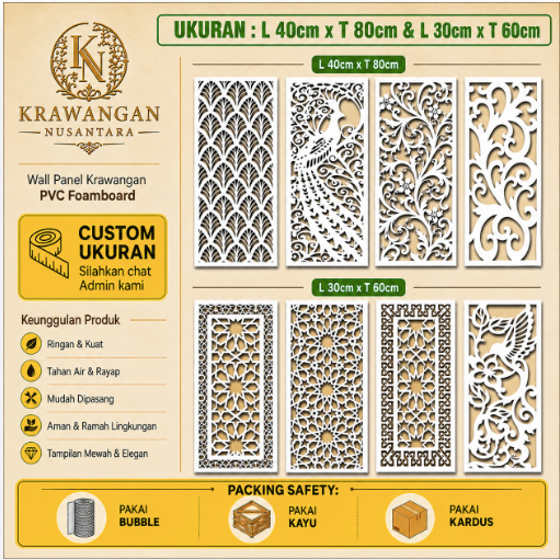 KRAWANGAN PVC BOARD / ORNAMEN PVC FOAM BOARD TEBAL 5MM /PARTISI