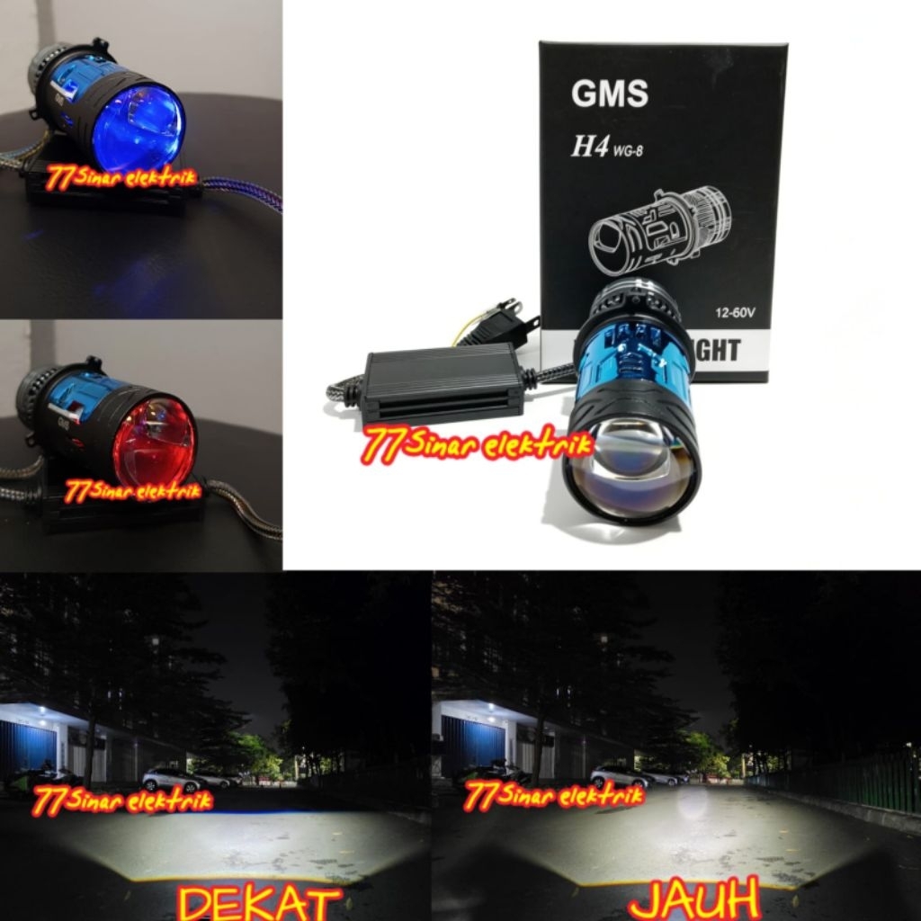 Gms Wg8 Lampu Utama Led H4 Biled Laser Sinar Putih Lampu H4 Biled Motor Mobil Terdapat Ballast Dan