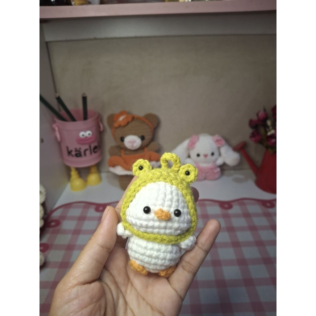 gantungan kunci rajut bebek | amigurumi bebek | bebek rajut