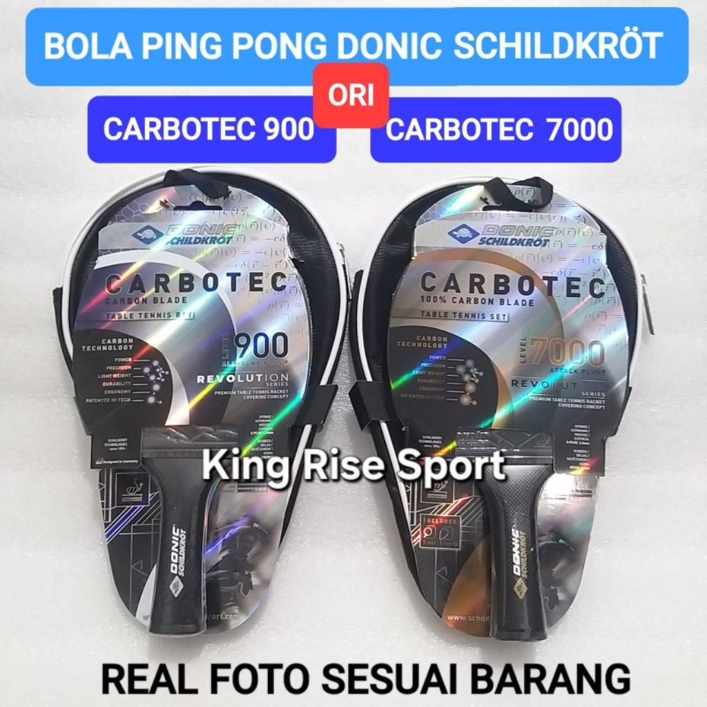 Bet / Bad / Bat Ping Pong Tenis Meja DONIC SCHILDKRÖT Carbotec 900 ; 2000 ; 5000 ; 7000 - ORI IMPORT