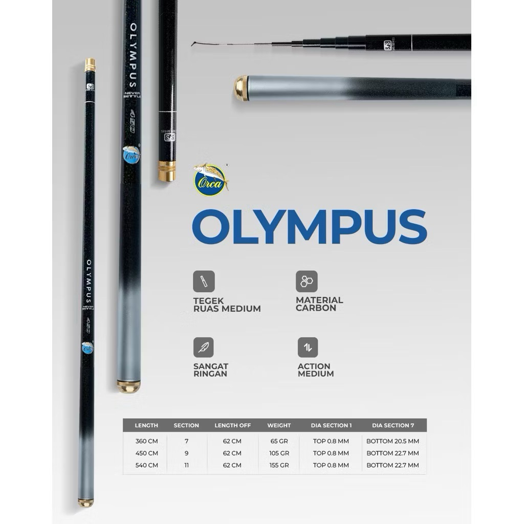 Joran Tegek Orca Olympus 450cm Ringan Kaku