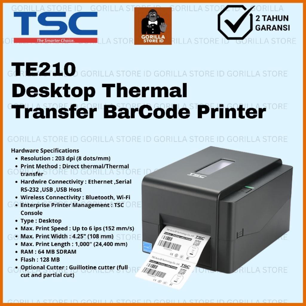 TSC TE210 Printer Barcode Desktop Thermal