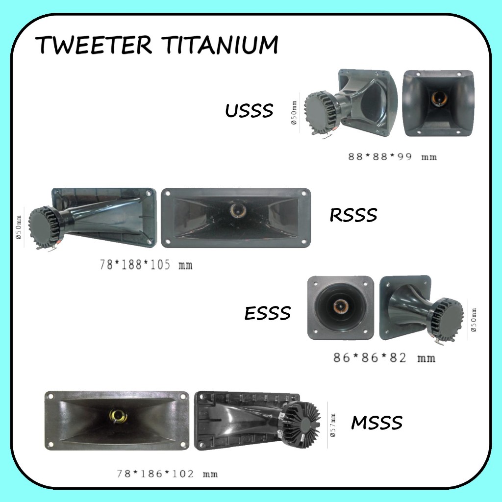 S-NET TWEETER SPEAKER WALET TITANIUM - tweeter speaker walet magnet Neodymium NHP