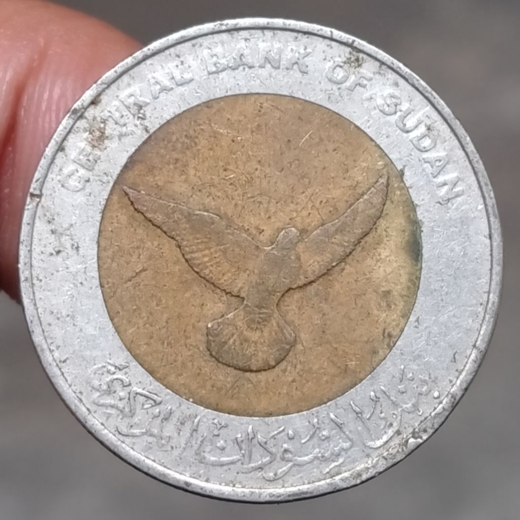 Koin Bimetal Sudan 50 Pound burung 2006 Koleksi