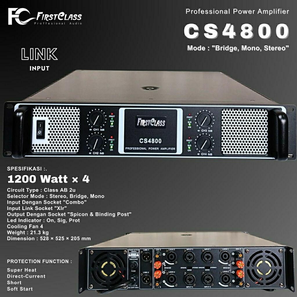 Power amplifier Firstclass CS 4800 original 2channel cs4800
