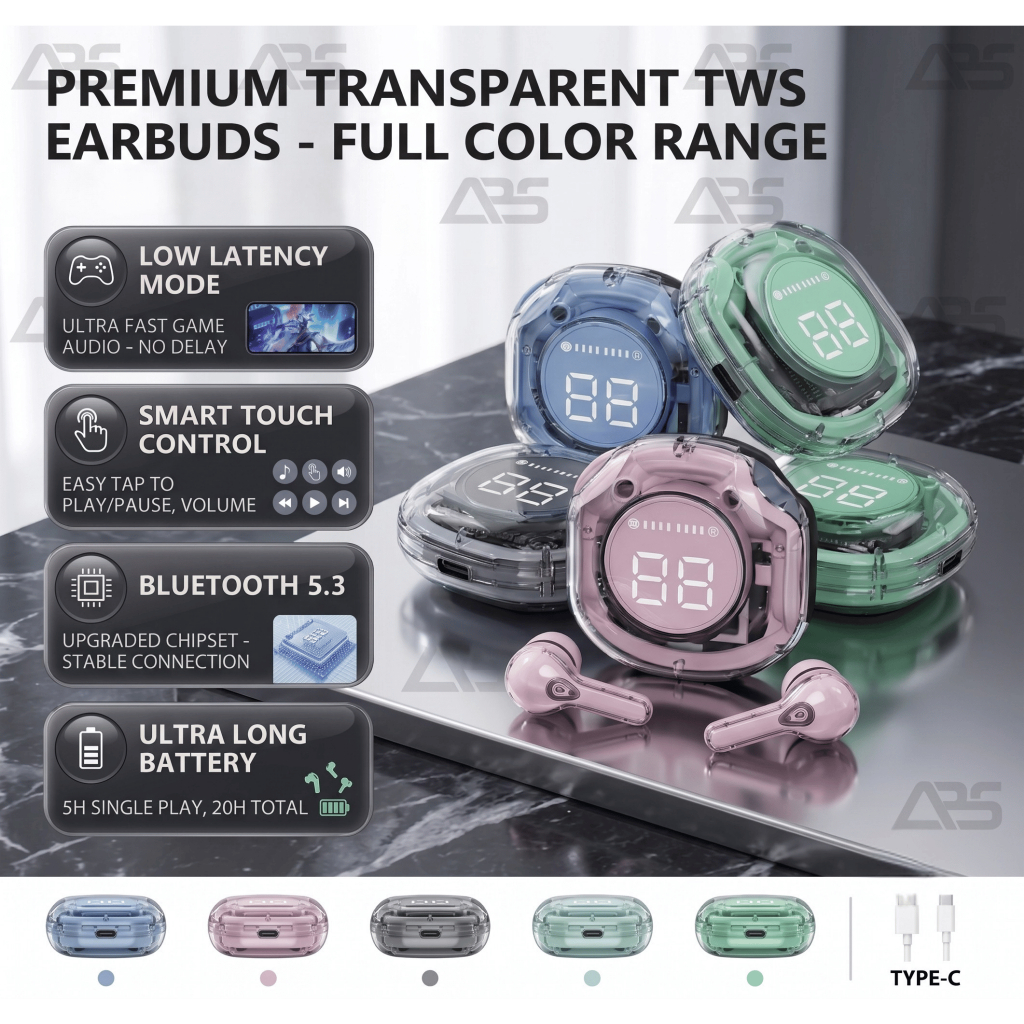 Headset Bluetooth TWS AIR 39 In Ear Bluetooth 5.3 Gaming Music Sports Headset Stereo Nirkabel Kualit