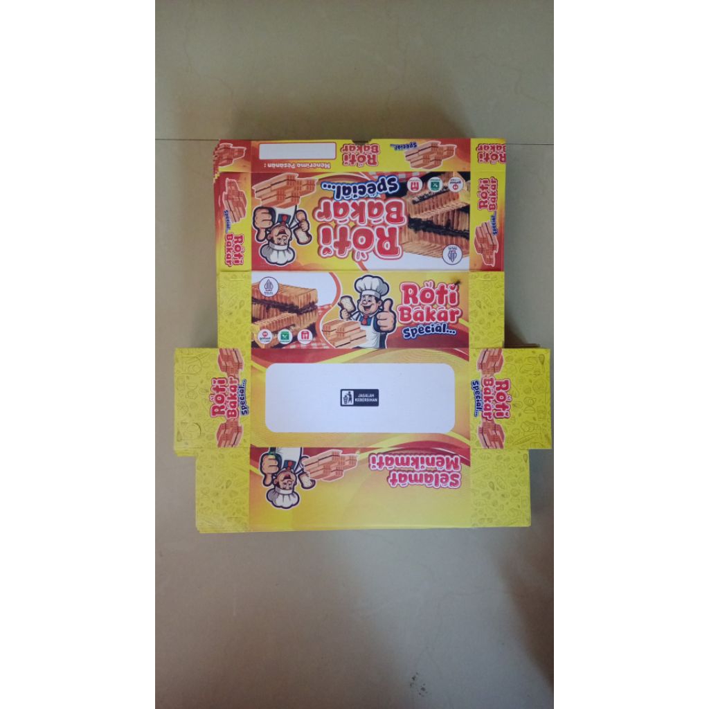 KARDUS BOX ROTI BAKAR/KEMASAN ROTI BAKAR/KERTAS BUNGKUS ROTI BAKAR
