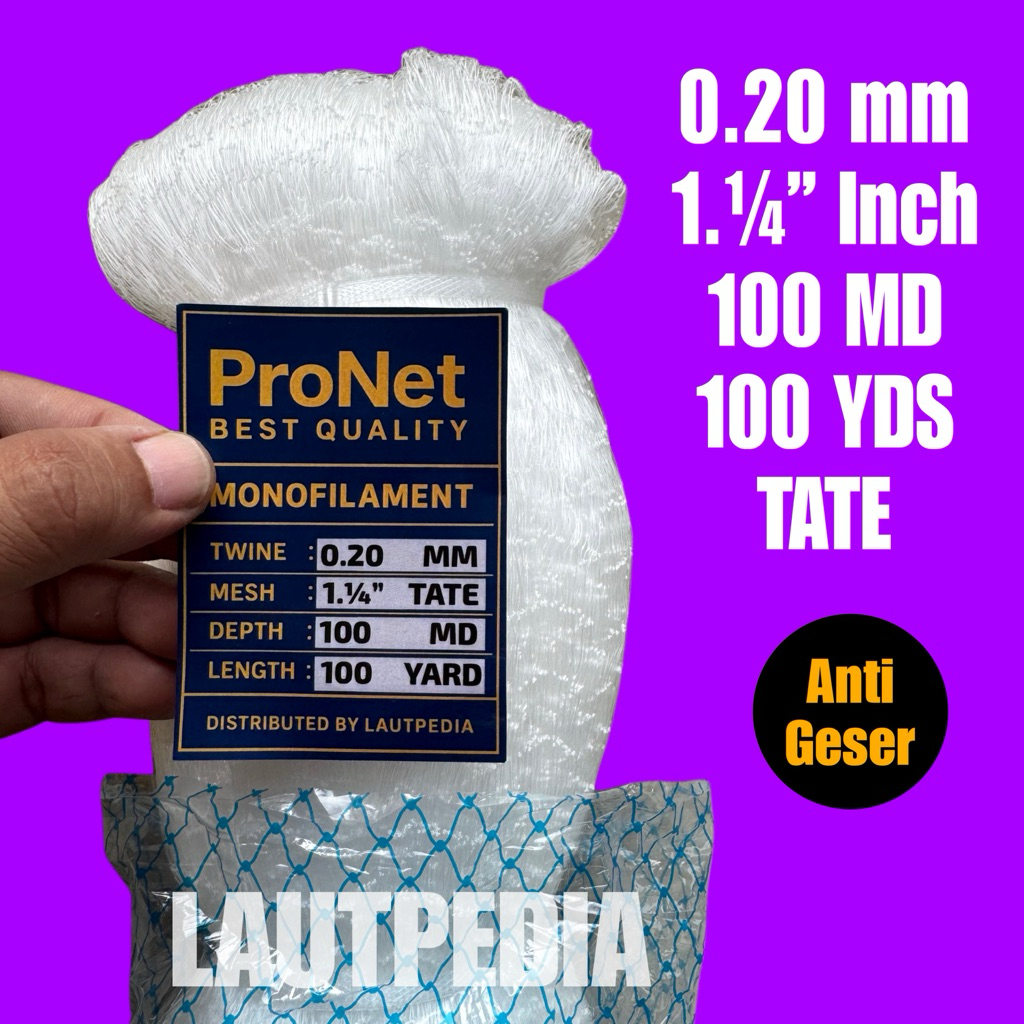 Jaring ikan 0.20 1.1/4 Inch 100x100 TATE - PRONET