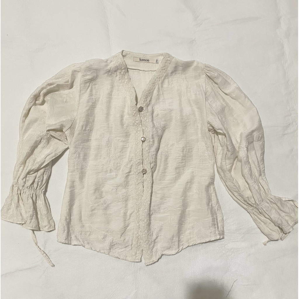 [Bianim] Kanon Basic - Ezra Kebaya Blouse (White uk S)