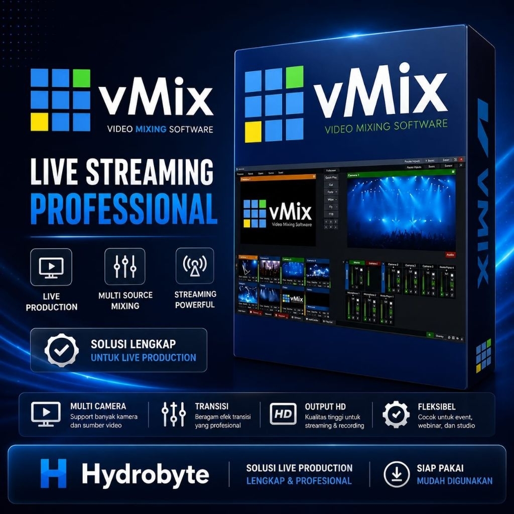 Vmix 28 Pro Premium Terbaru - Aplikasi Untuk Live Streaming Di komputer laptop Windows Full version