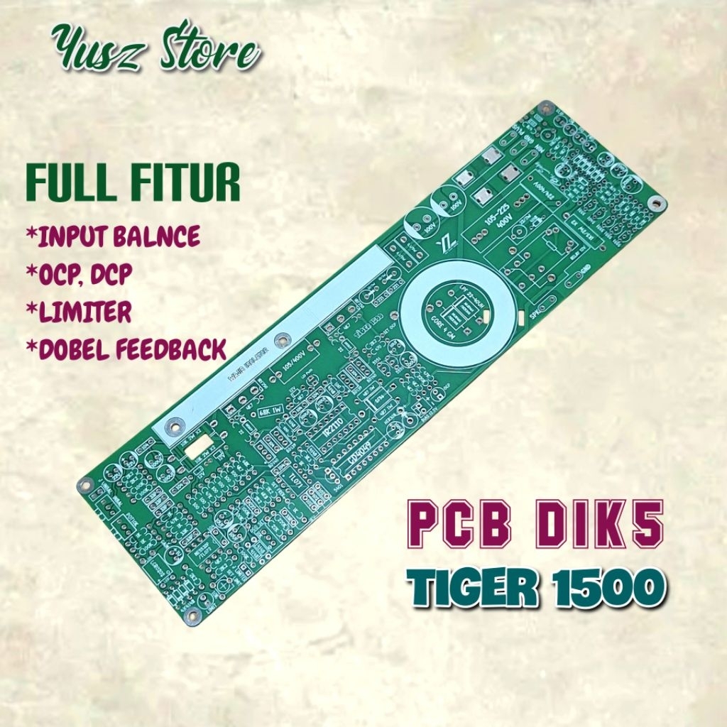 PCB D1K5 Tiger 1500 HB Full fitur Halfbridge Class D power Amplifier