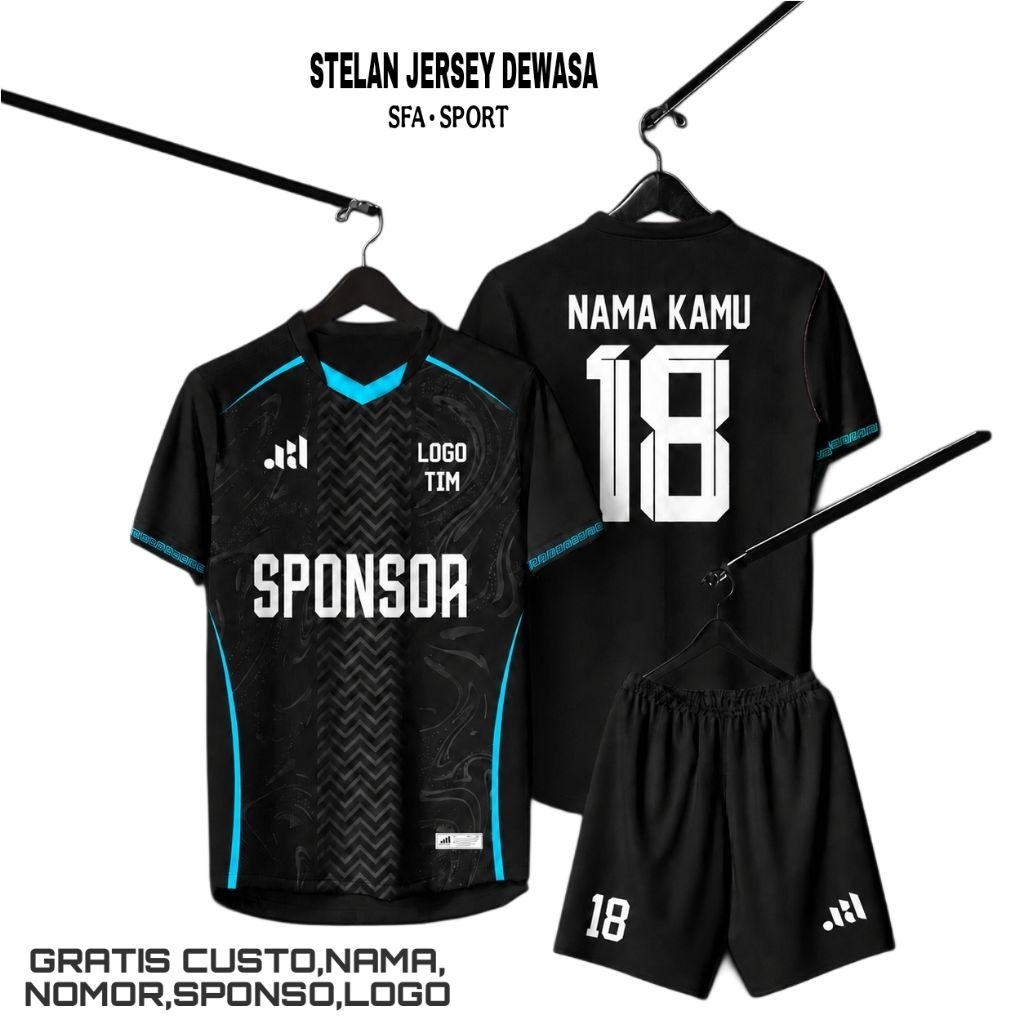 [Cod] stelan baju jersey futsal Gratis Custom nama nomor sponsor logo baju sepak bola volly