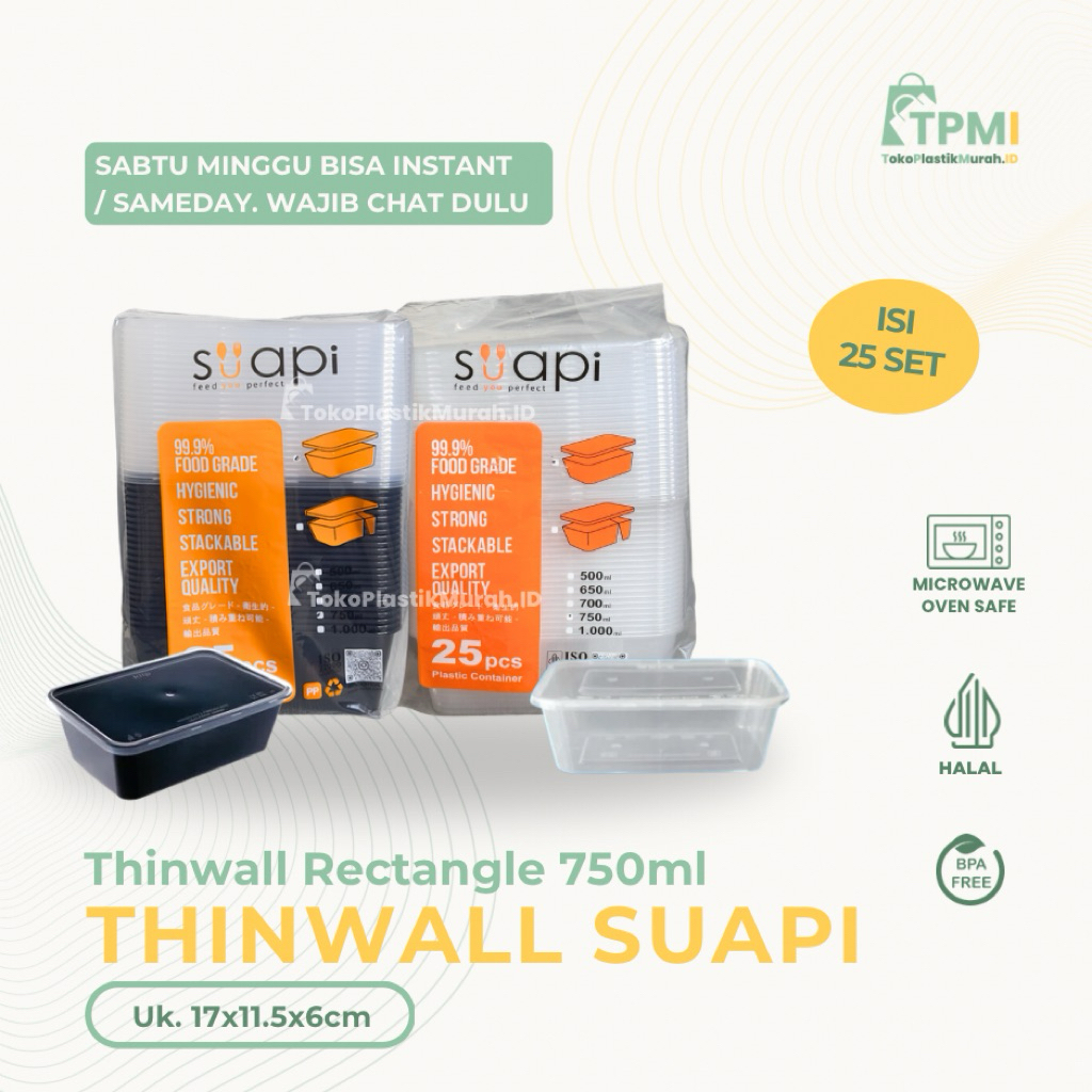 [SUAPI] THINWALL RECTANGLE SUAPI 750ML | THINWALL SUAPI | THINWALL HITAM SUAPI | THINWALL 750ML