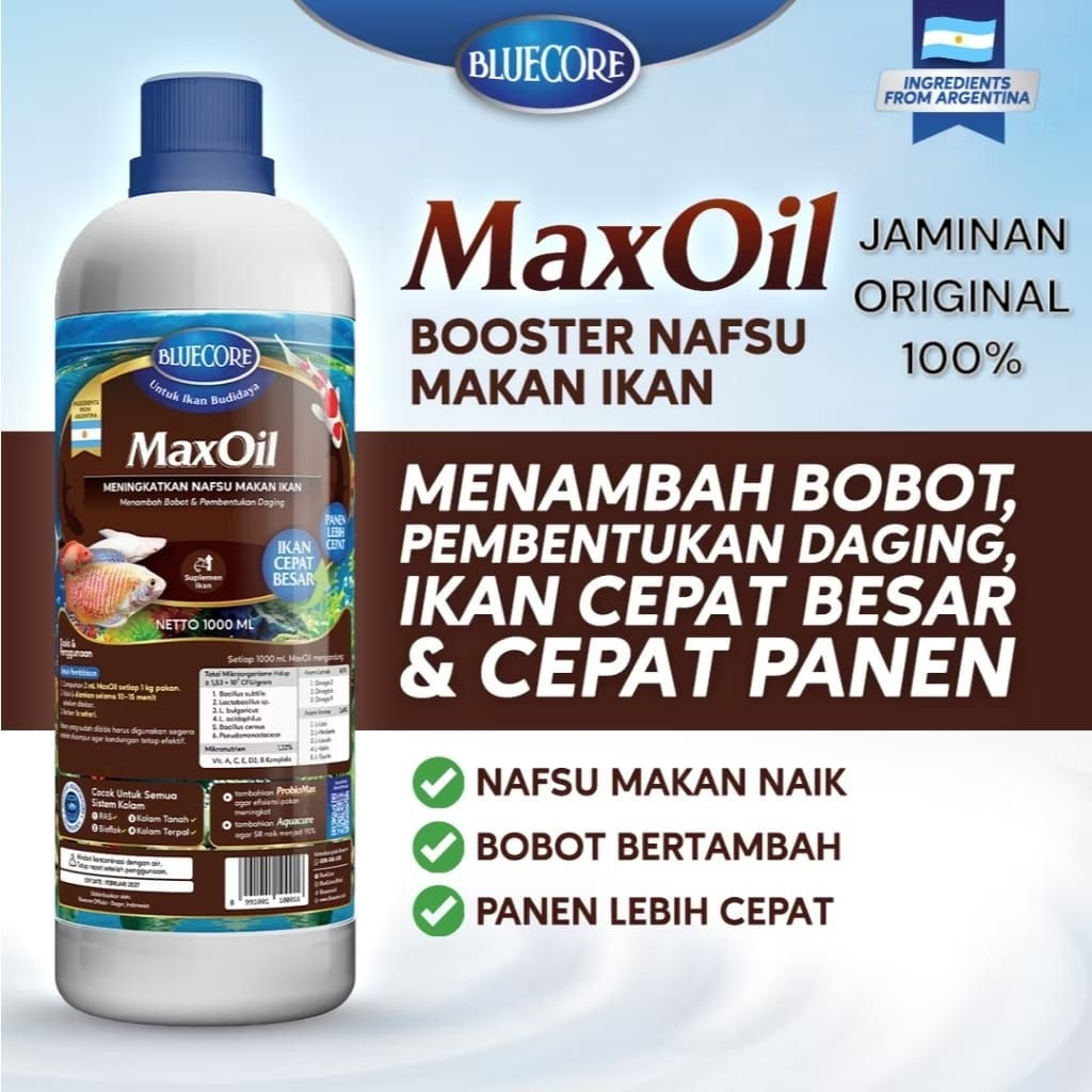 Bluecore Maxoil Vitamin ikan dan perangsang ikan / maxoil vitamin ikan dan perangsang ikan / maxoil
