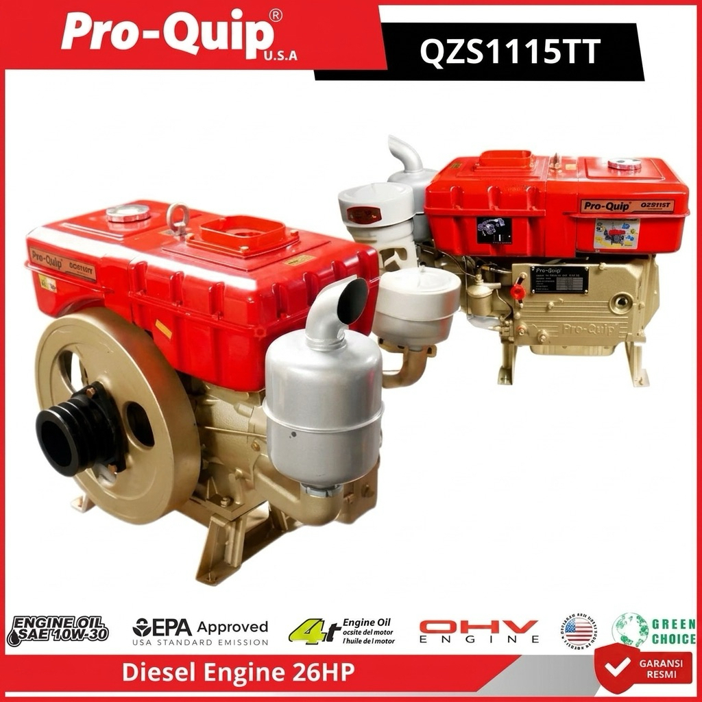 Diesel Engine Mesin Diesel PROQUIP QZS1115B Mesin Penggerak Diesel 26HP Diesel Engine QZS1115TT - QZ