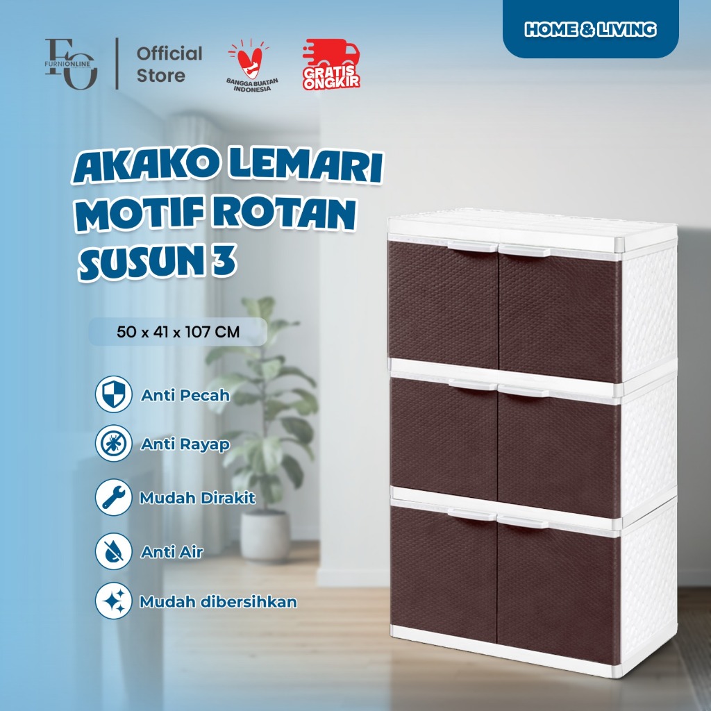 AKAKO - Lemari Baby Motif Rotan Akako Susun 3