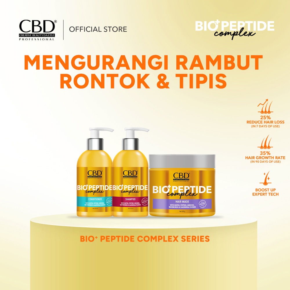 CBD BIO+PEPTIDE COMPLEX Shampoo / Conditioner / Hair Mask for Hair Fall Treatment | Rambut Rontok | 