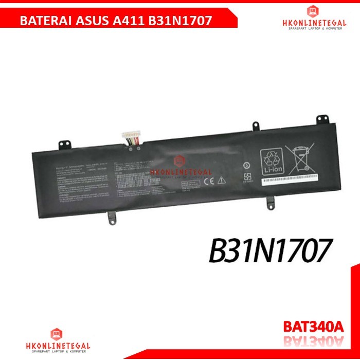 Baterai Asus vivobook B31N1707 for asus S14 S410UN S410UQ S410UA S410UNF A411U X411U