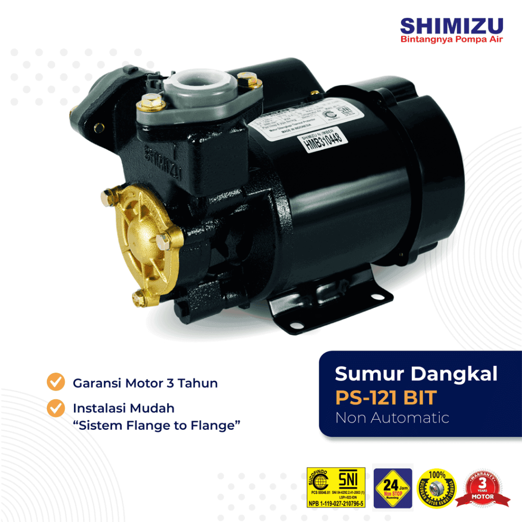 Shimizu PS-121 BIT Water Pump | PS 121 BIT | PS121 BIT (Non Otomatis)