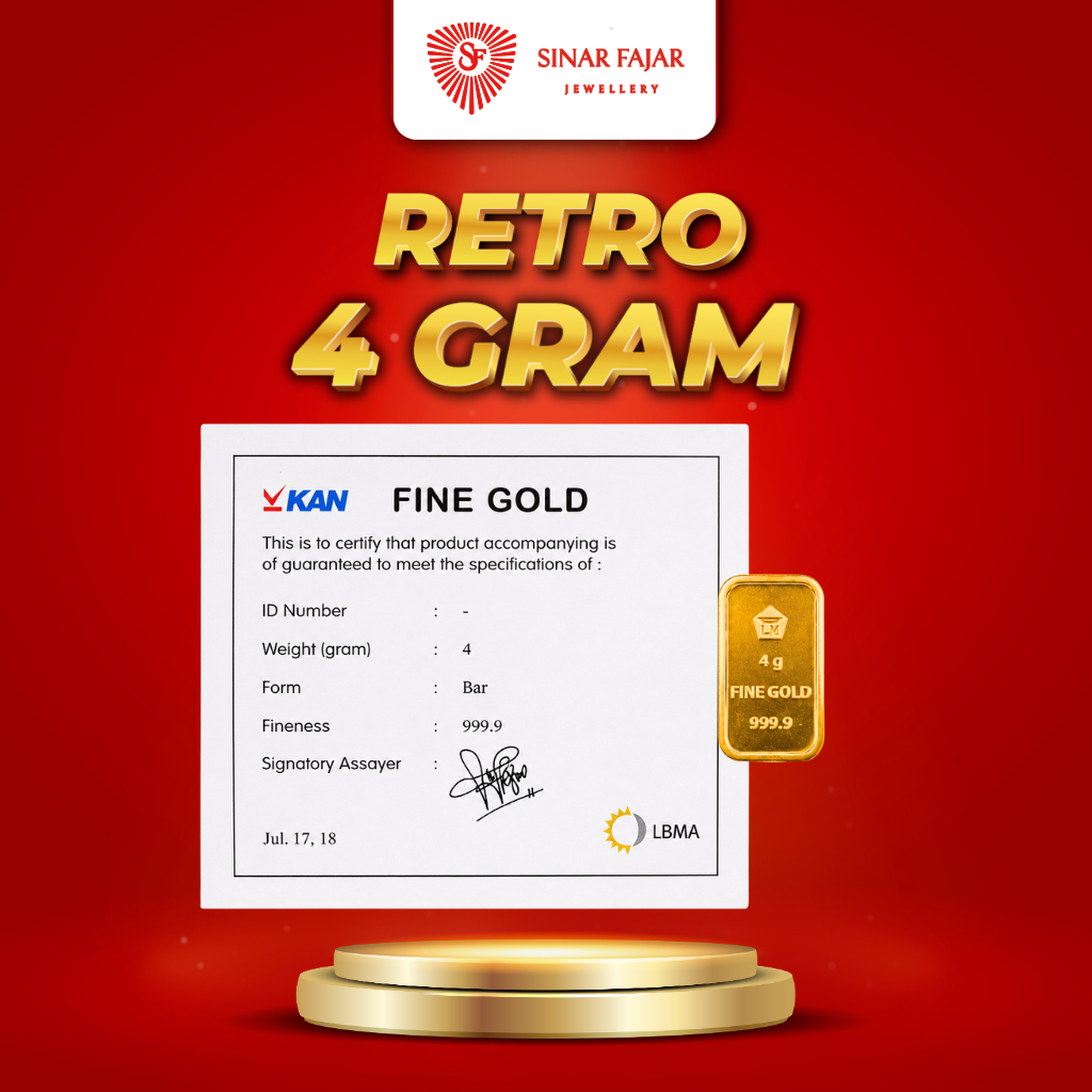 LOGAM MULIA ANTAM RETRO 4 GRAM KEMASAN LAMA KADAR 99.99%