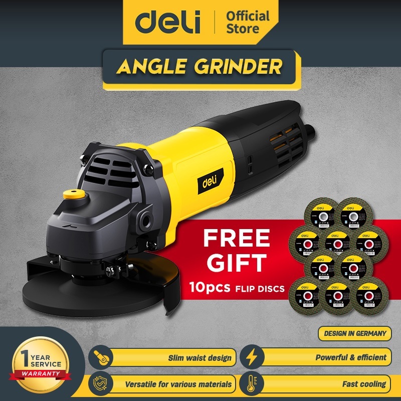 Deli Tools Mesin Gerinda Tangan Angle Grinder 4 Inch 760W 220V EDCE660