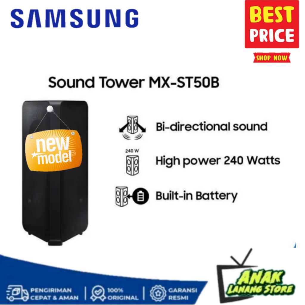 SAMSUNG SPEAKER MX-ST50B SOUND TOWER SPEAKER PORTABLE MXST50B BLUETOOTH GARANSI RESMI SAMSUNG