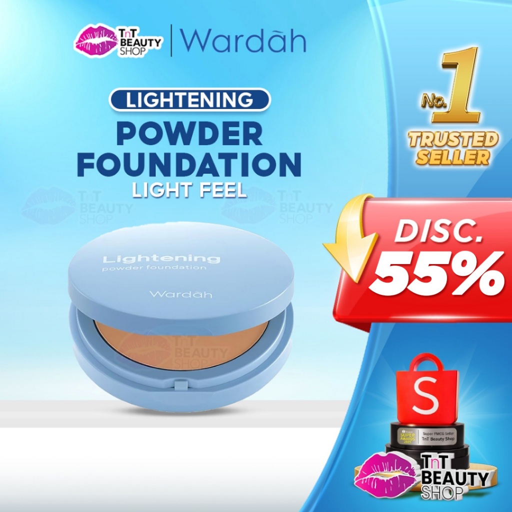 Wardah Lightening Powder Foundation Light Feel 12g - Bedak Padat | TnT Beauty Shop