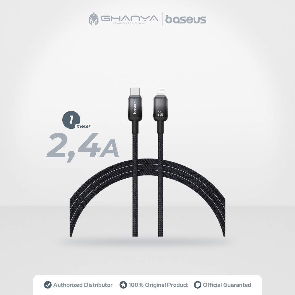Baseus Kabel Data Discolor Series Type C to Lightning 2.4A Fast Charging 1 Meter