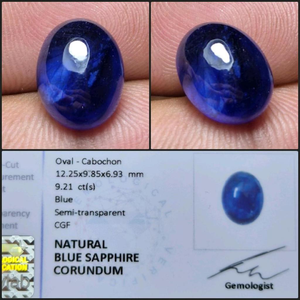 Natural Blue Sapphire Cabochon Crystal Royal Blue Color Gemstone Batu Permata Safir Biru Asli