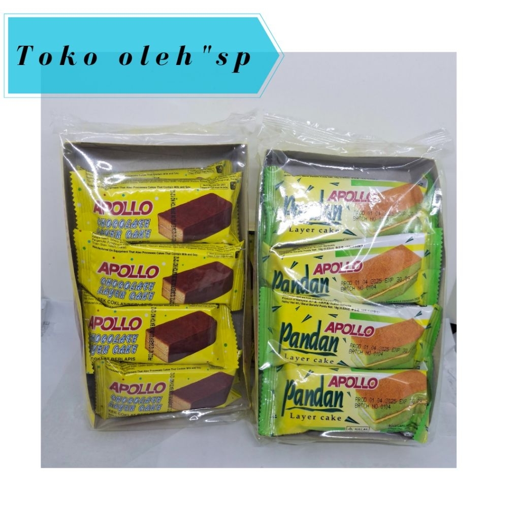 APOLLO CAKE /APOLLO PANDAN/APOLLO COKAT/APOLLO BOLU COKLAT/APOLLO BOLU PANDAN @8PCS
