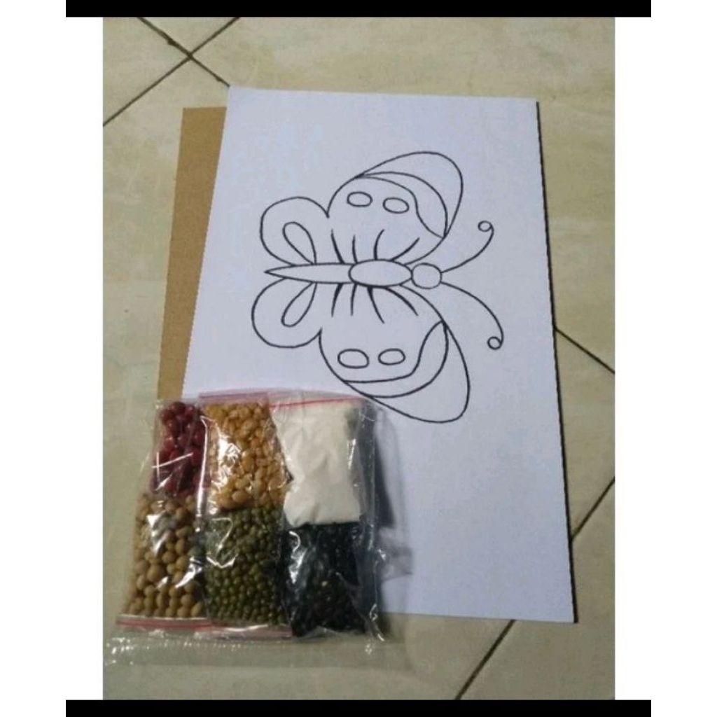 bahan kolase kupu kupu tempel sendiri