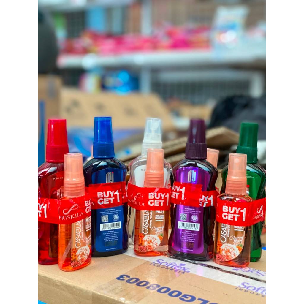 PAKET HEMAT PARFUM MJ BODY MIST 100ML FREE CASABLANCA 50ML PAKET ISI 3