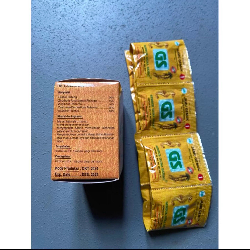 Kapsul GS No.1 Gemuk Sehat Badan 24 Kapsul @2 Kapsul