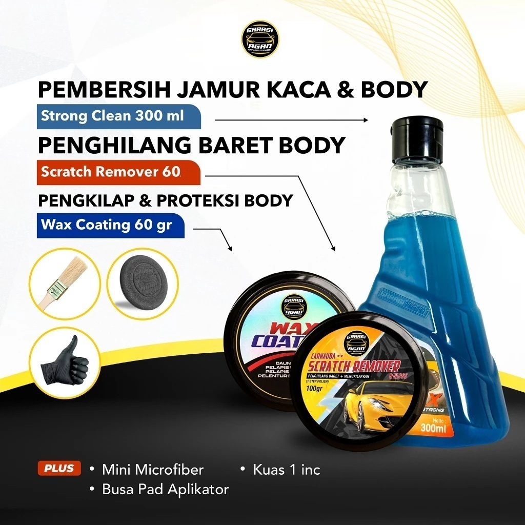 WAX COATING BUNDLING WITH SCRATCH REMOVER WAX POLISH PENGKILAP MOBIL MOTOR WAX MOBIL MOTOR