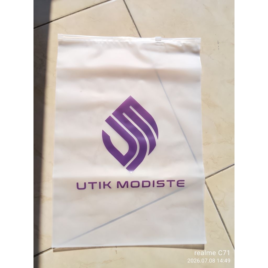 Ziplock custom Logo { isi 10pcs } kemasan baju/skincare/hijab/Free Desain/packing hijab logo custom/